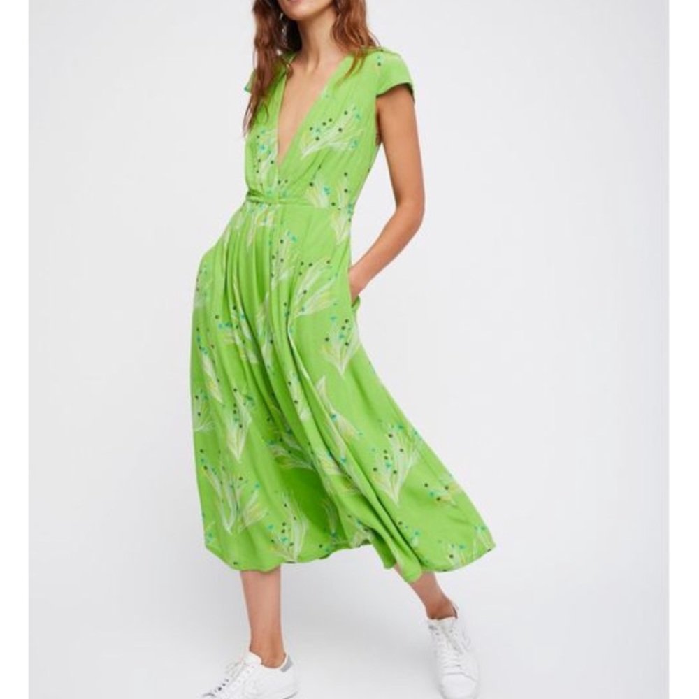Free People Green Floral Maxi Dress